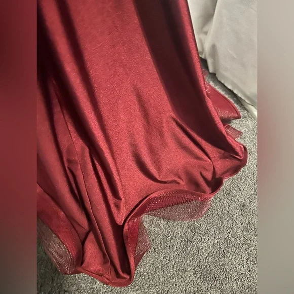 Let’s Sz XS Elegant Burgundy Dress Gold Embroidery Whimsigoth Romantic Dark Goth - Picture 12 of 14